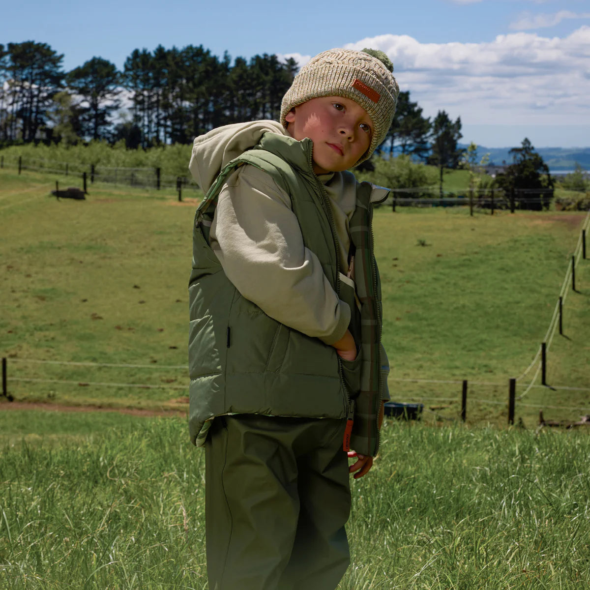 Crywolf Reversible Puffer Eco Vest - Field Plaid