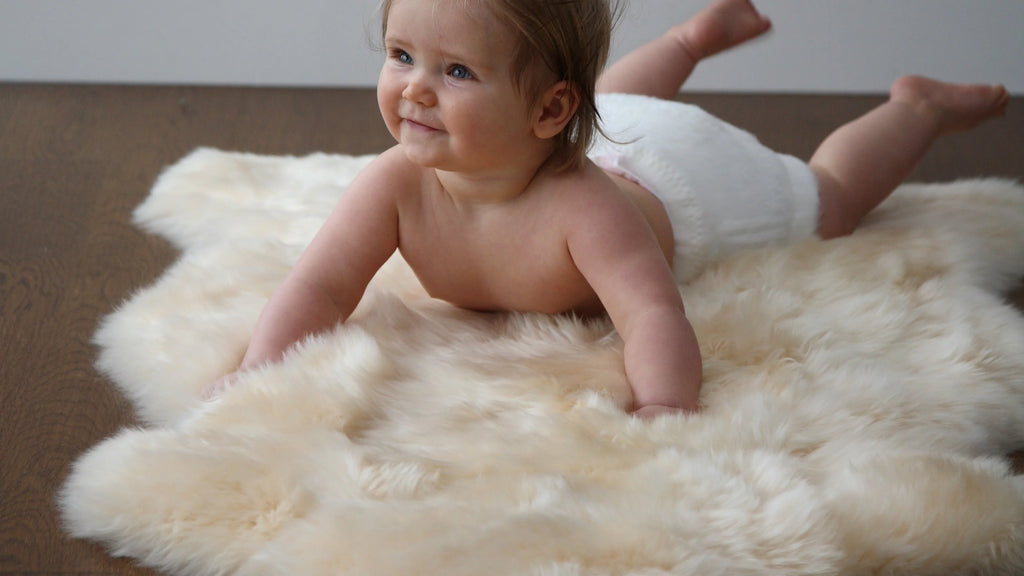 Fibre by Auskin Long Wool Baby Sheepskin Rug - Bone