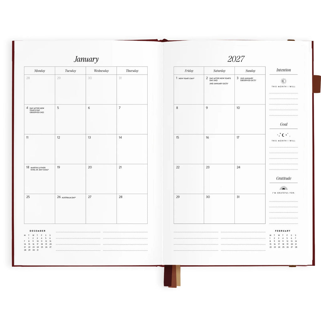 Fox & Fallow 2027 Horizontal Planner - Cherry