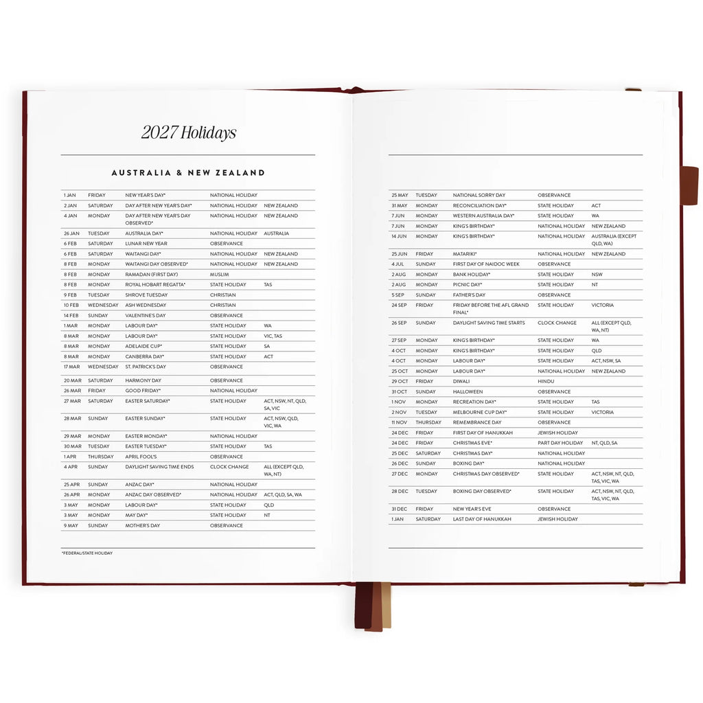 Fox & Fallow 2027 Horizontal Planner - Cherry