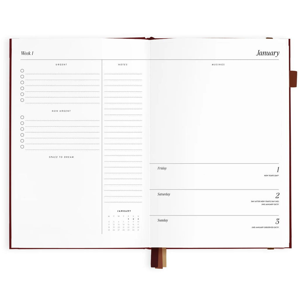 Fox & Fallow 2027 Horizontal Planner - Cherry