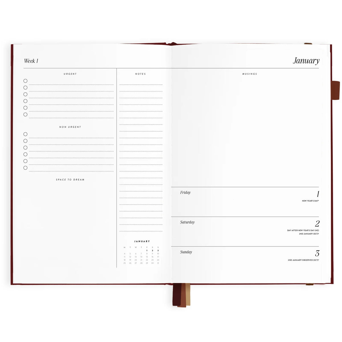 Fox & Fallow 2027 Horizontal Planner - Cherry