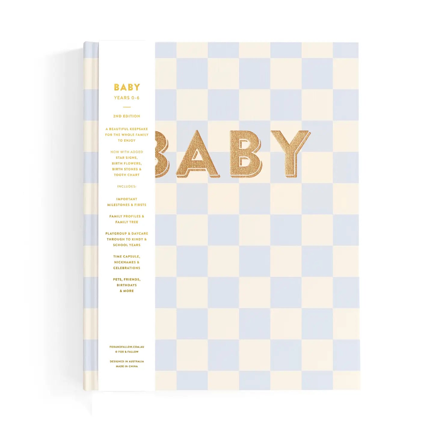 Fox & Fallow Baby Book - Blue Check