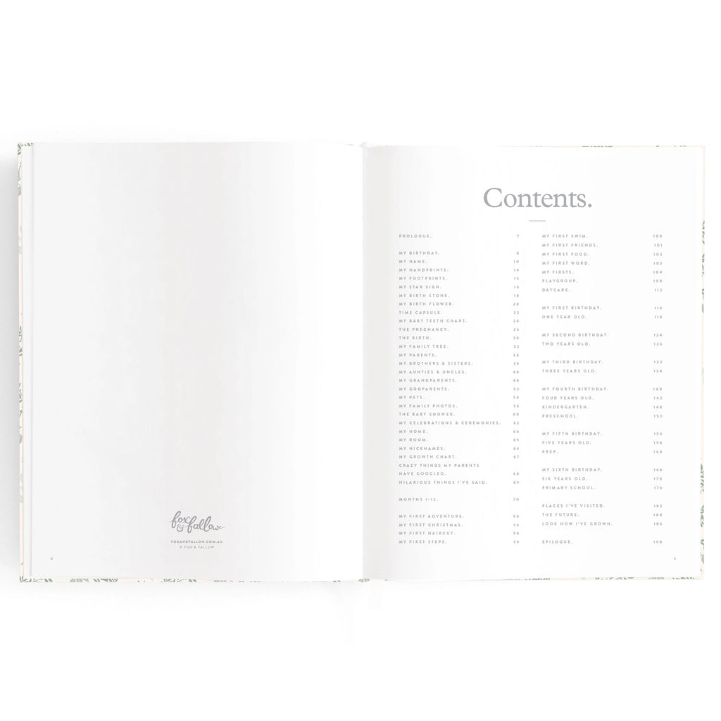 Fox & Fallow Baby Book - Cypress
