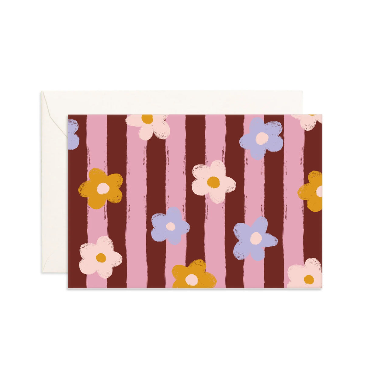 Fox & Fallow Mini Greeting Card - Daisy Stripe