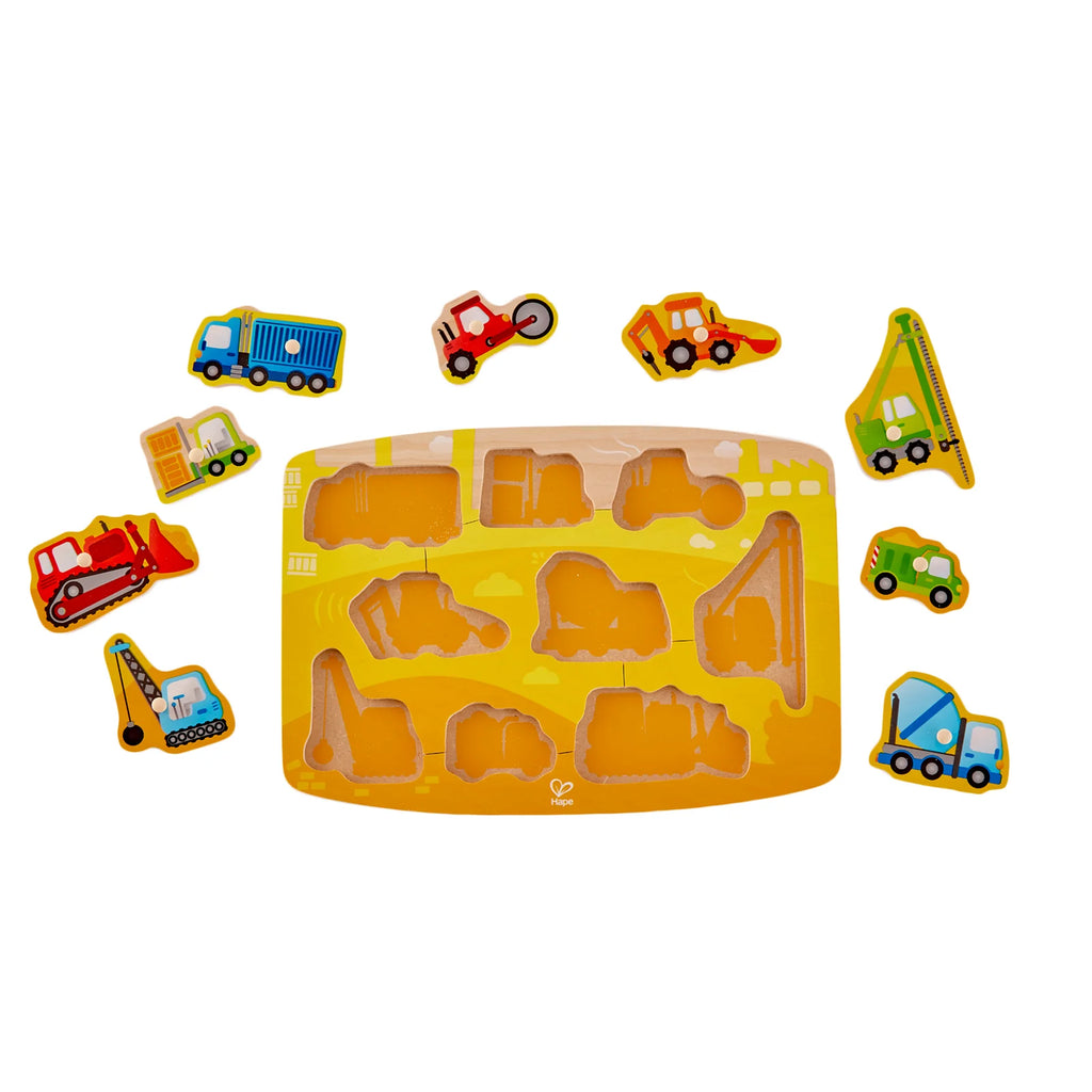 Hape Peg Board Puzzles - Construction Vehicles