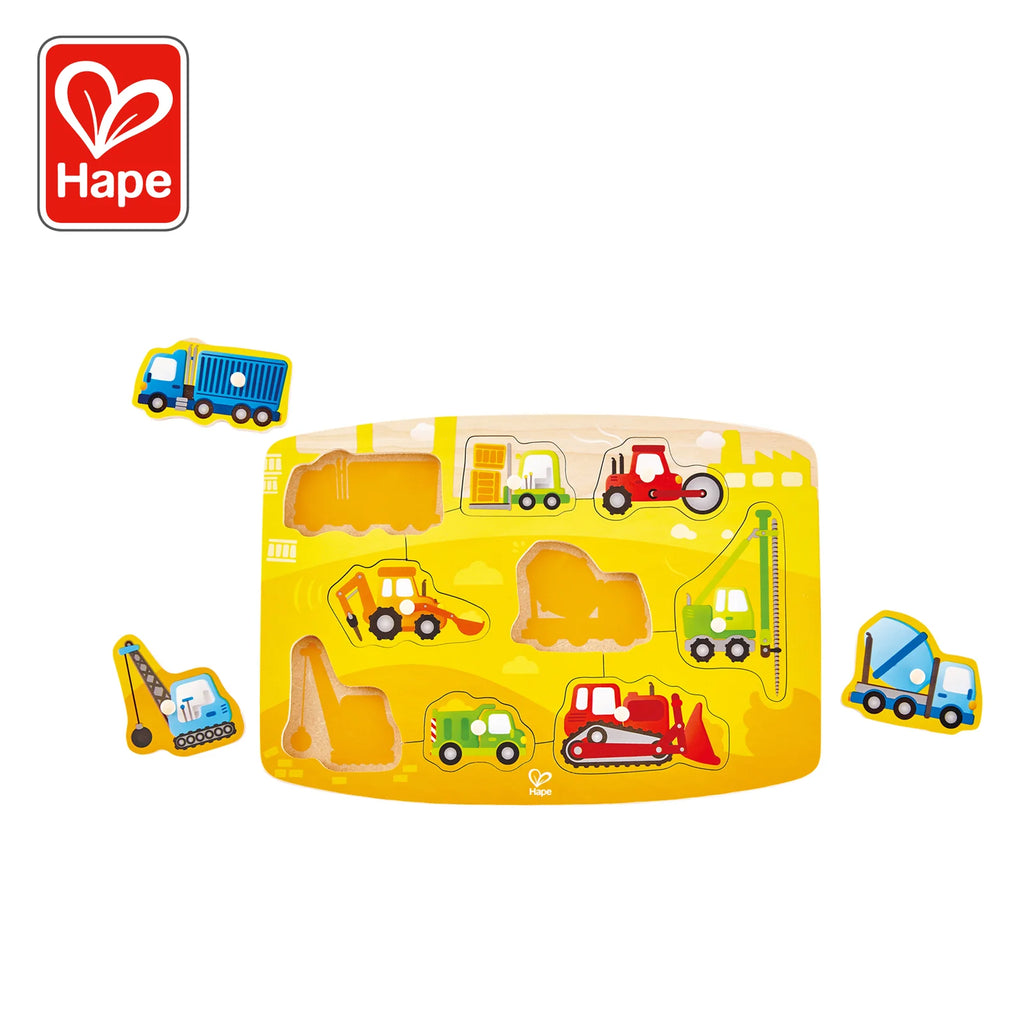 Hape Peg Board Puzzles - Construction Vehicles