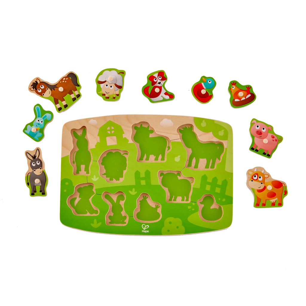 Hape Peg Board Puzzles - Farmyard Animals