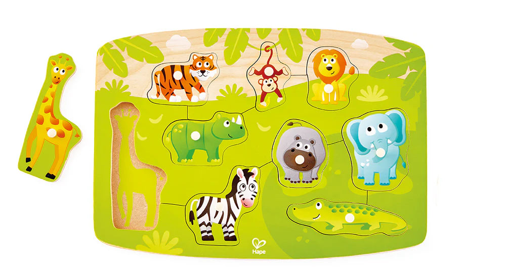 Hape Peg Board Puzzles - Jungle Animals
