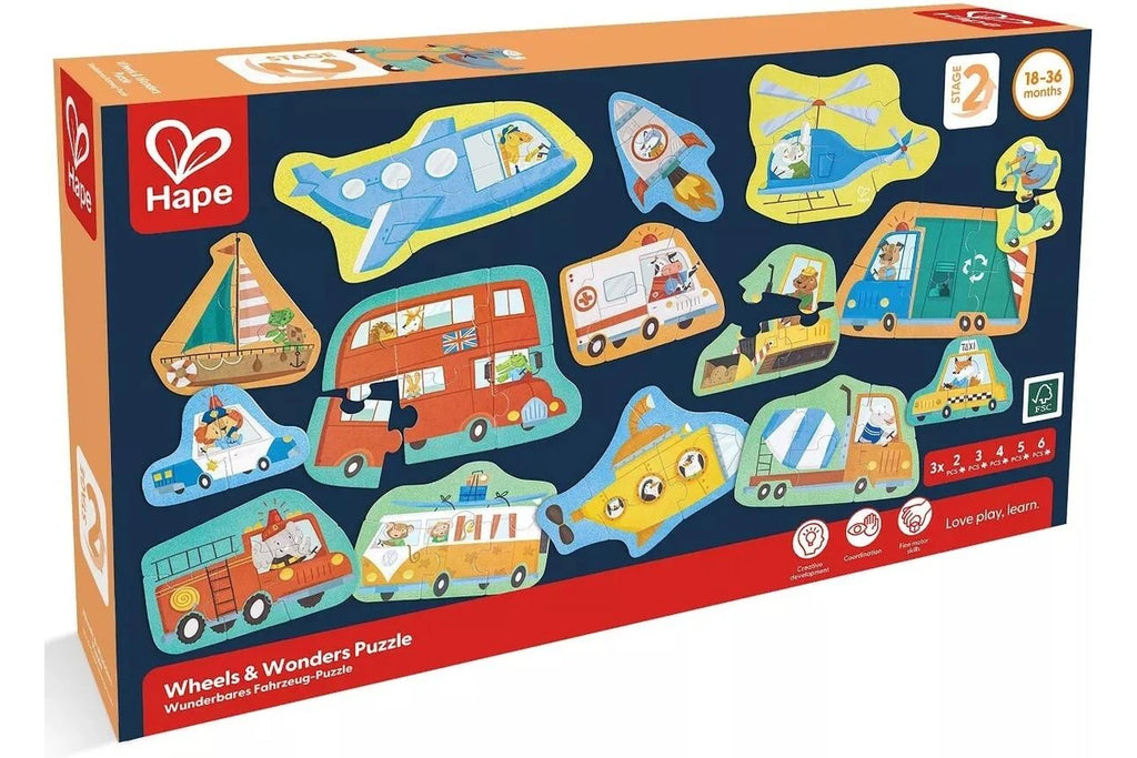 Hape Wheels & Wonder Level Up Puzzle