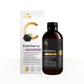 Harker Herbs Elderberry + Vitamin C + Zinc supplement bottle and packaging on a white background