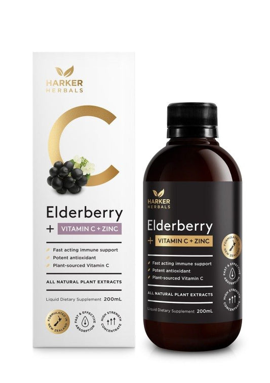 harker herbals be well vitamin c + elderberry + zinc