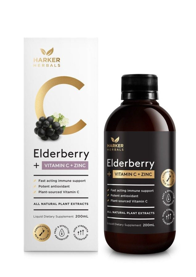 Harker Herbals Be Well Vitamin C + Elderberry + Zinc