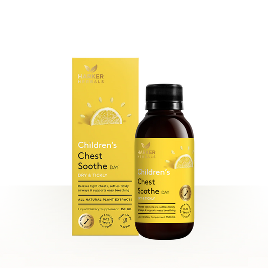 Children's Chest Soothe Day bottle and packaging on a white background