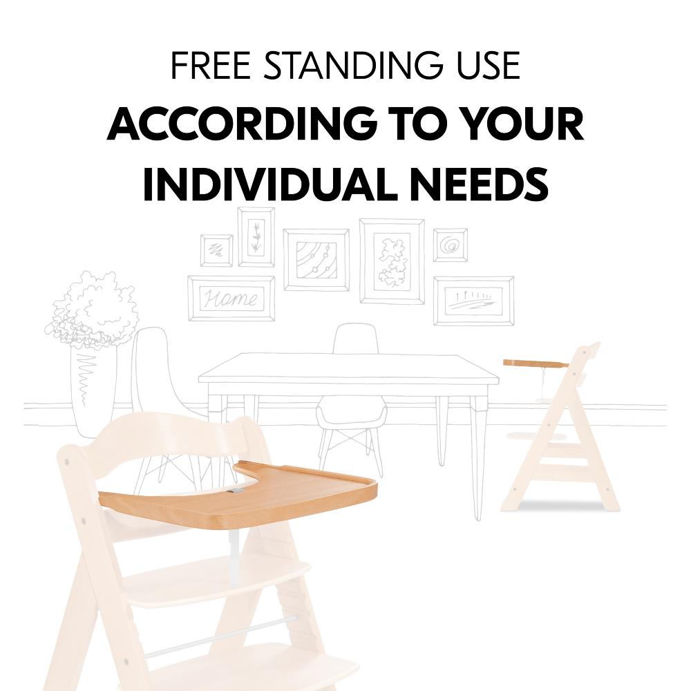 Hauck Alpha+ Wooden Highchair Tray - Natural