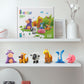 Colorful clay animal figures on a shelf with 'Hey Clay' branding in the background.