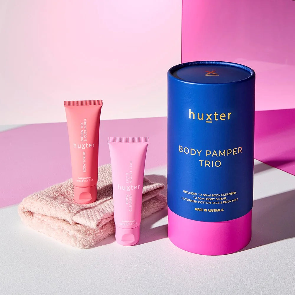 Huxter Body Pamper Trio - Cobalt Blue & Fuchsia