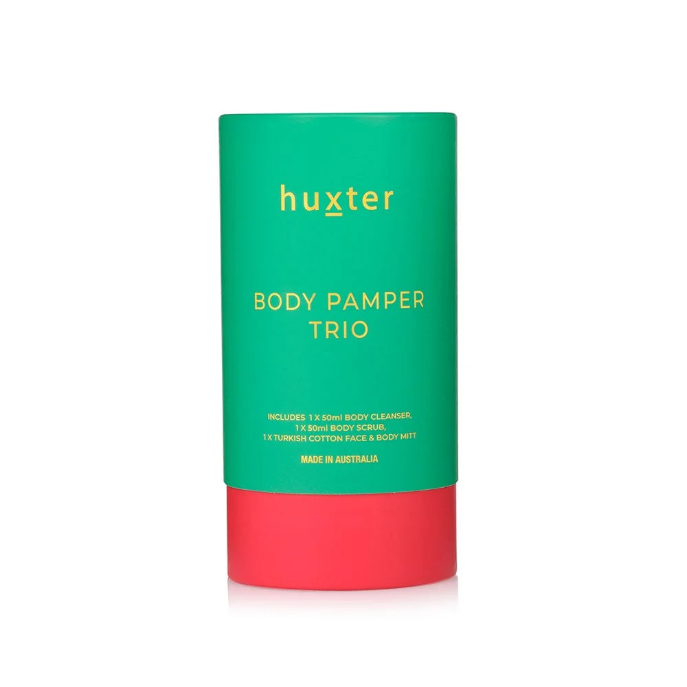 Huxter Body Pamper Trio - Emerald Green & Pink