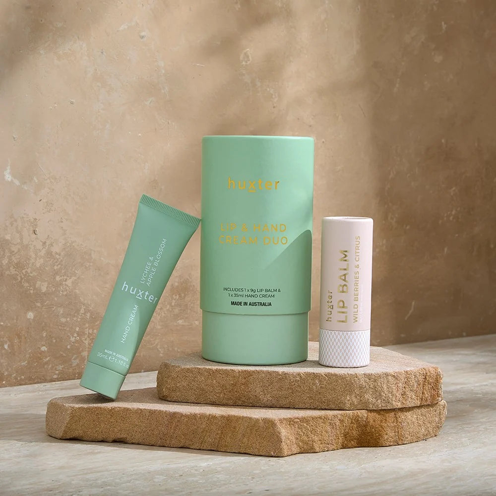Huxter Lip & Hand Cream Duo - Lychee & Apple Blossom
