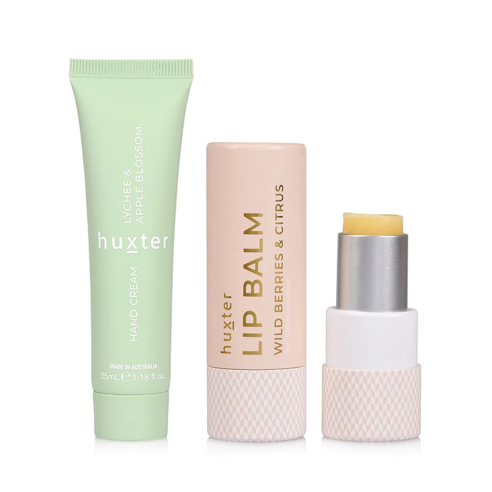 Huxter Lip & Hand Cream Duo - Lychee & Apple Blossom