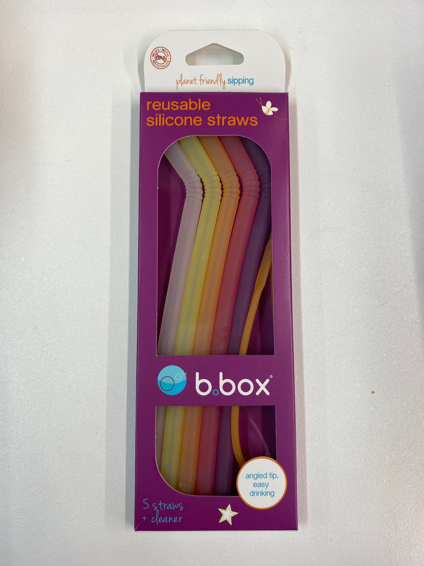 b.box mini silicone bendy straw set