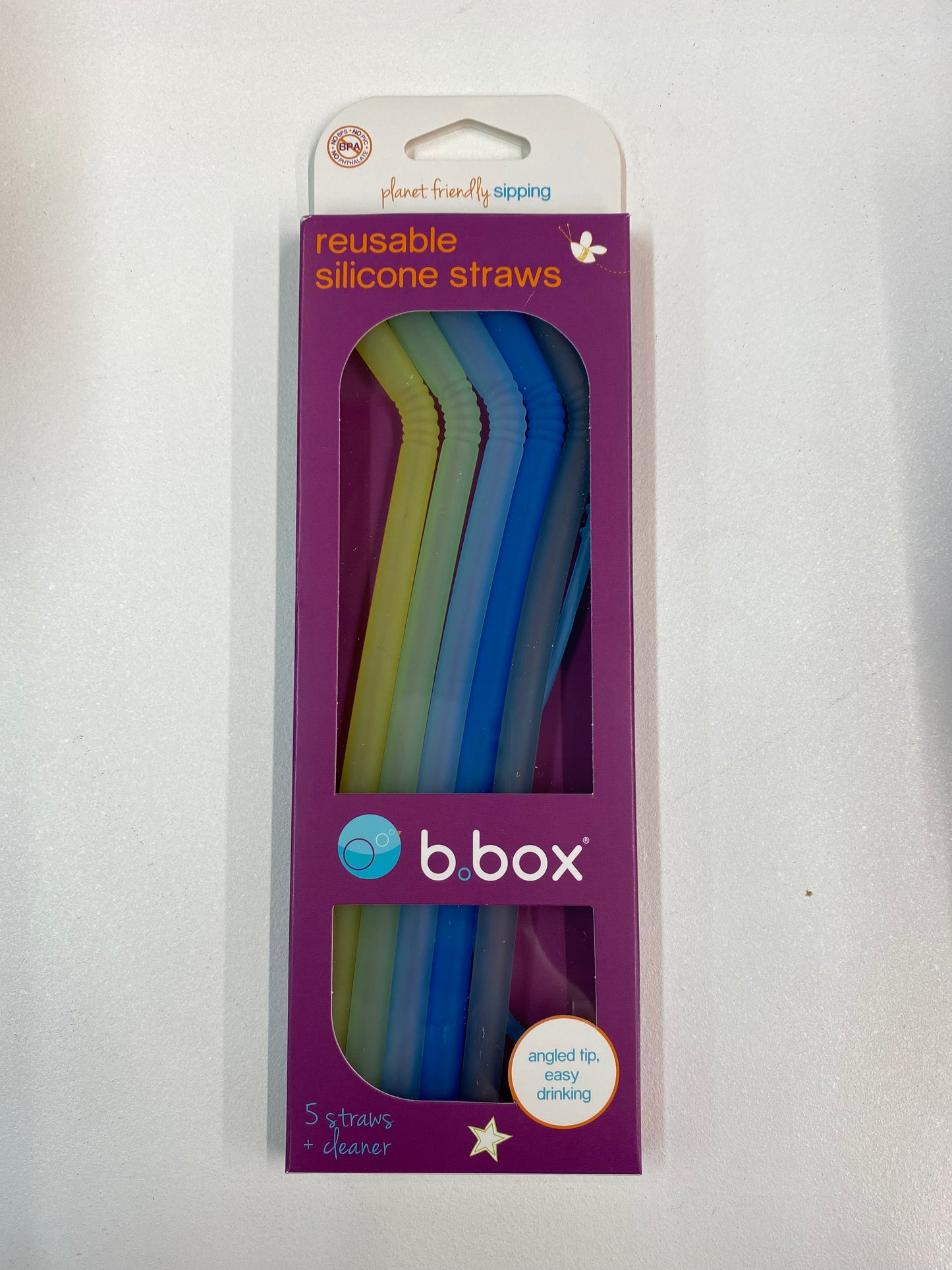 b.box mini silicone bendy straw set