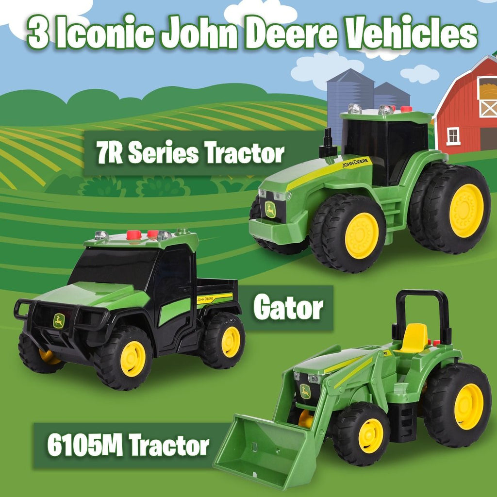 John Deere Lights & Sounds Mini Tractors - 3 pack
