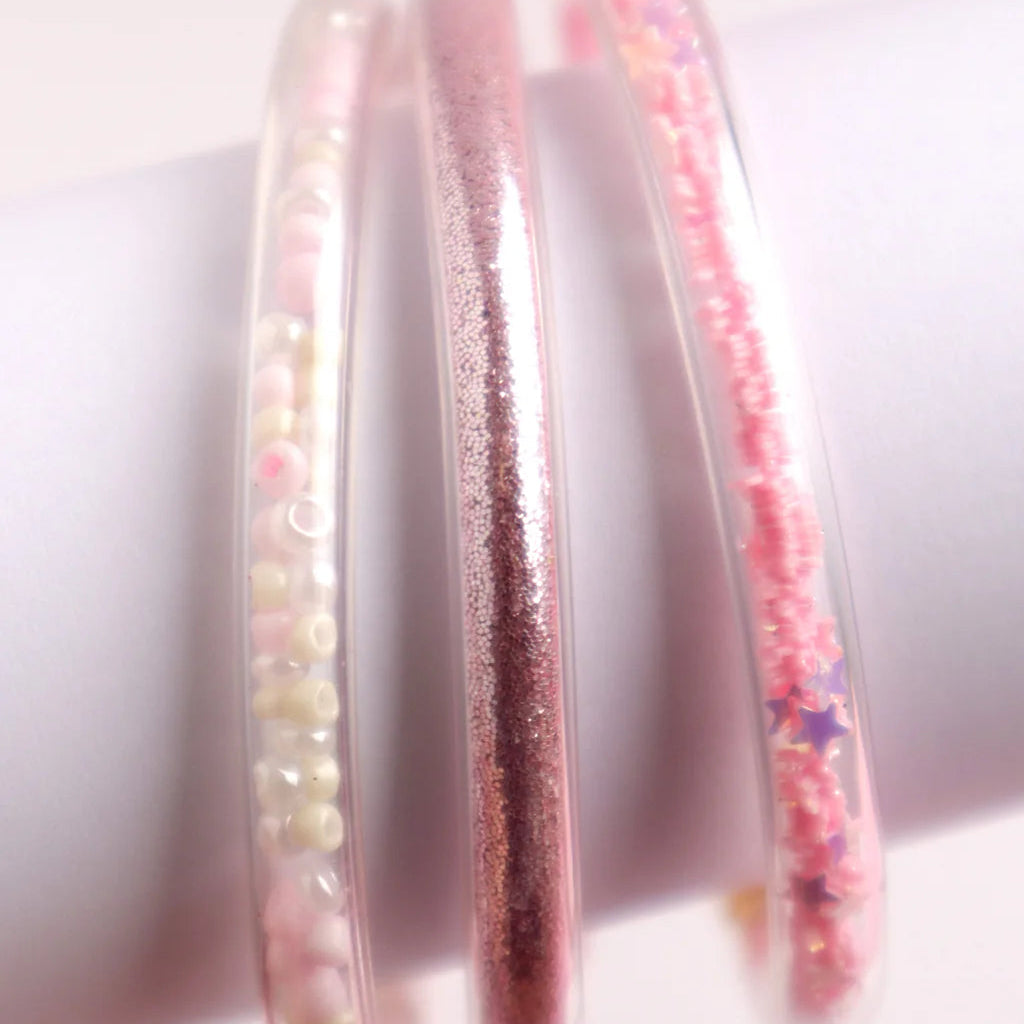 Lauren Hinkley Pink Glitter Elastic Bracelets - 3 pc