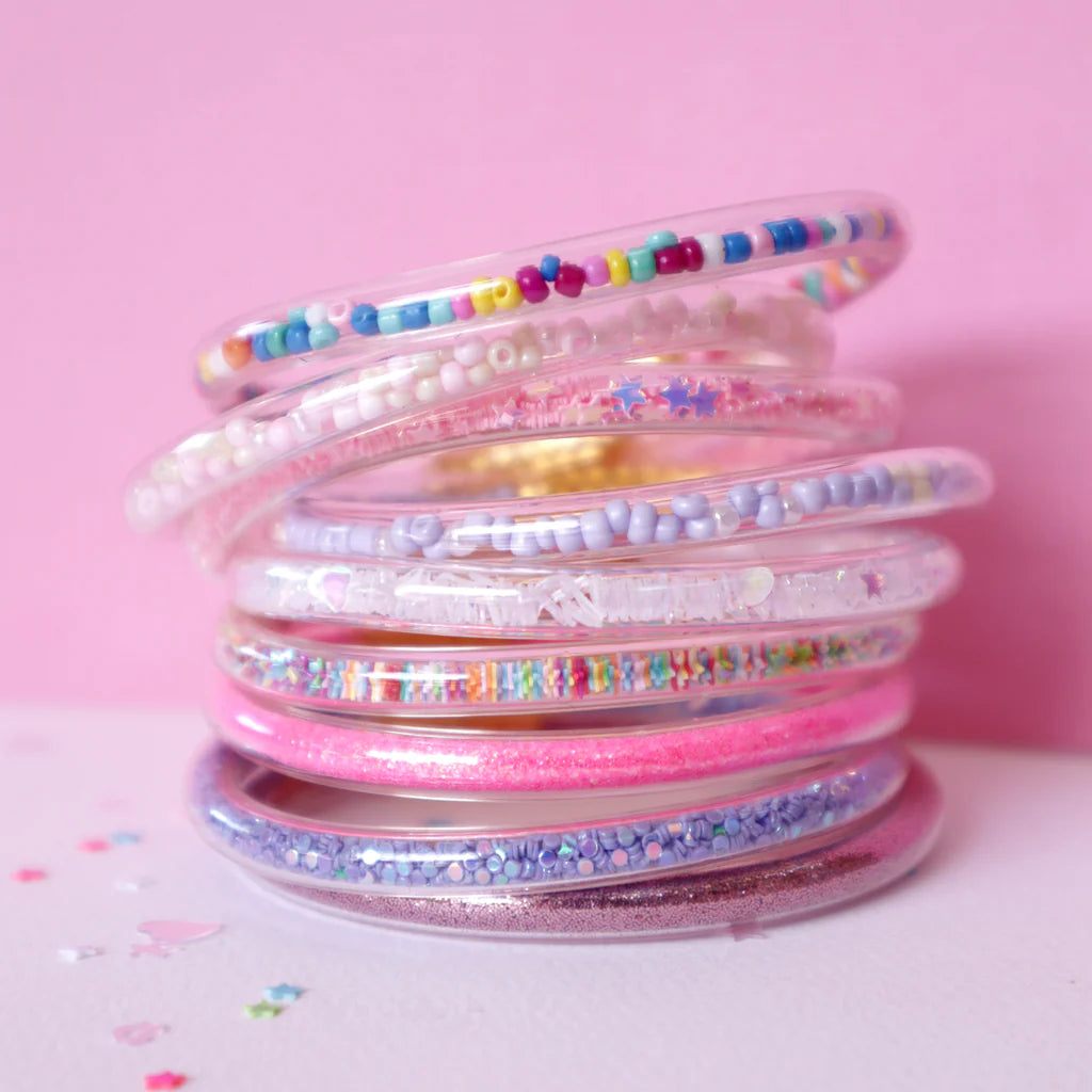Lauren Hinkley Pink Glitter Elastic Bracelets - 3 pc