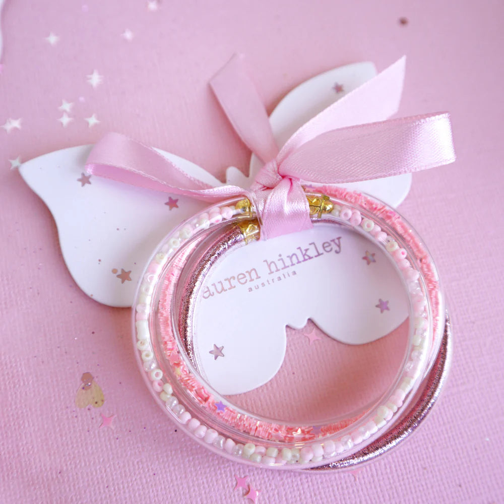 Lauren Hinkley Pink Glitter Elastic Bracelets - 3 pc
