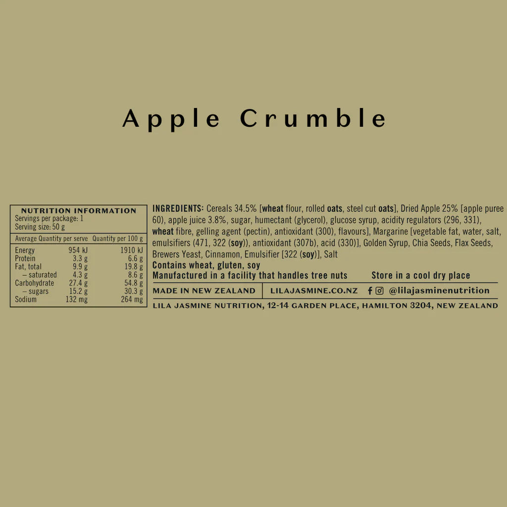 Lila Jasmine Lactation Bars - Apple Crumble