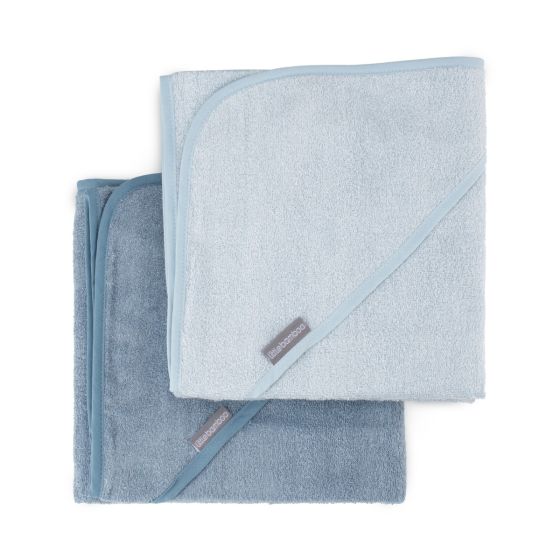 Little Bamboo Hooded Towel 2 pack - Retro Blue
