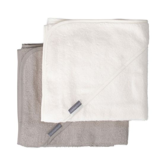 Little Bamboo Hooded Towel 2 pack - Stone Grey