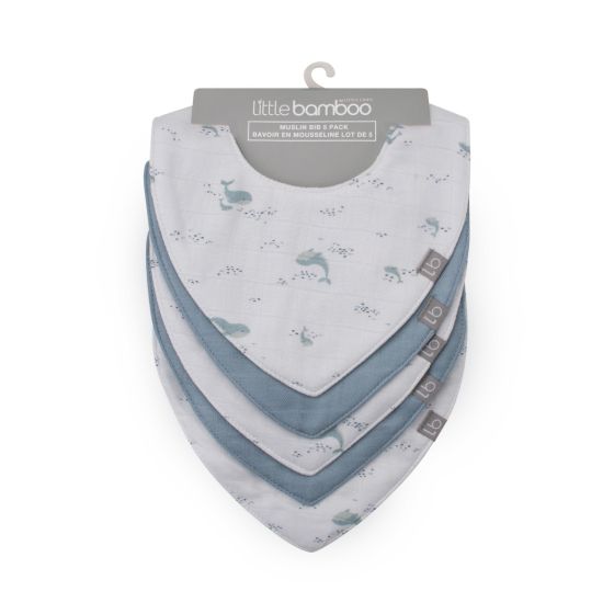 Little Bamboo Muslin Bibs - 5 pack