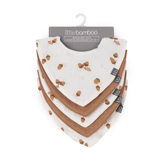 Little Bamboo Muslin Bibs - 5 pack