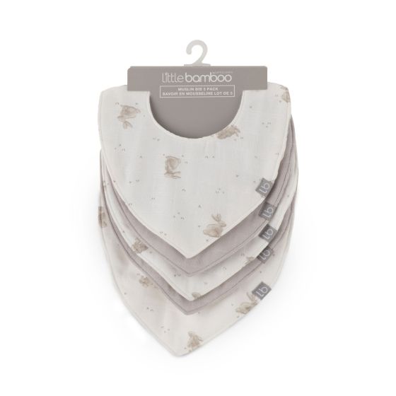 Little Bamboo Muslin Bibs - 5 pack