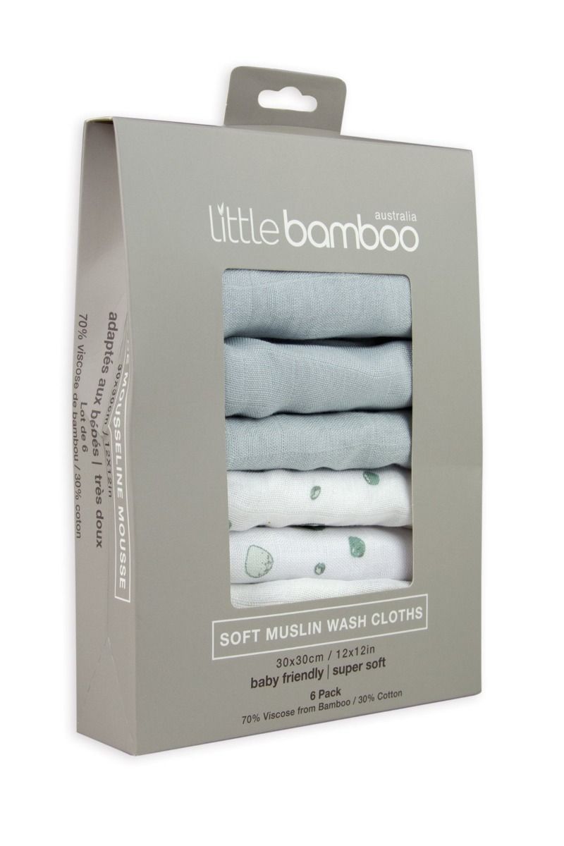 Little Bamboo Muslin Washers - 6 pack