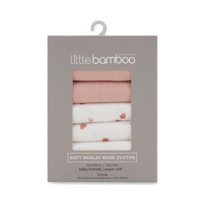 Little Bamboo Muslin Washers - 6 pack