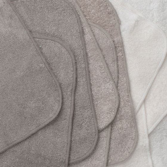 Little Bamboo Towelling Wash Cloth 10 pack - Stone Grey