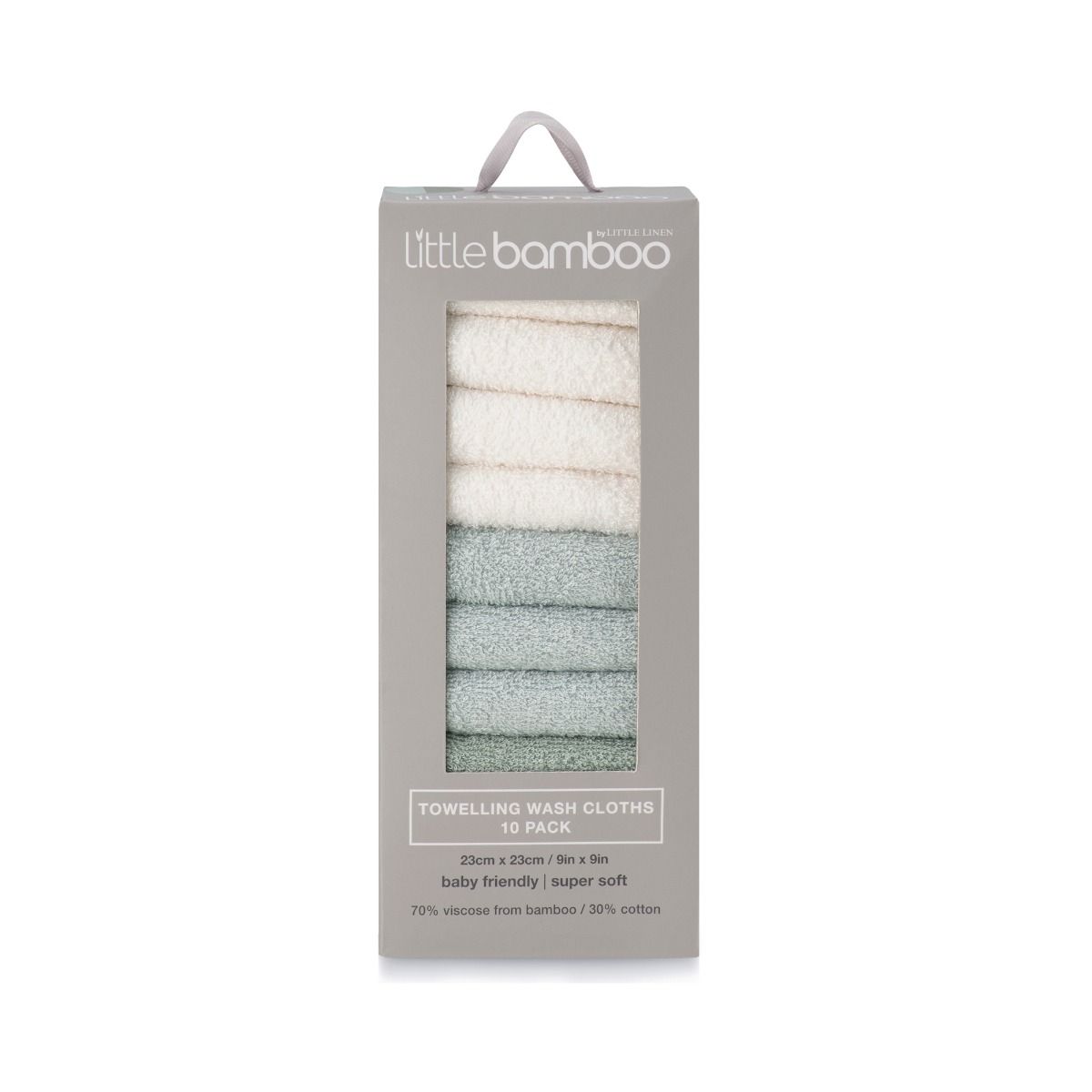Little Bamboo Towelling Wash Cloth - 10 pack