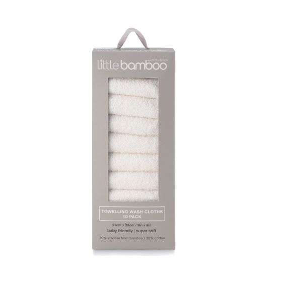 Little Bamboo Towelling Wash Cloth - 10 pack