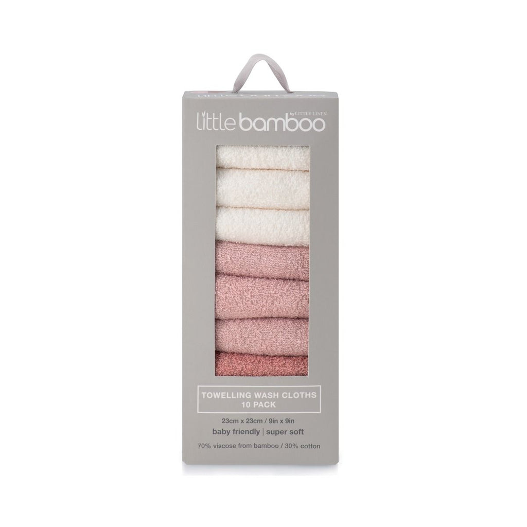 Little Bamboo Towelling Wash Cloth - 10 pack