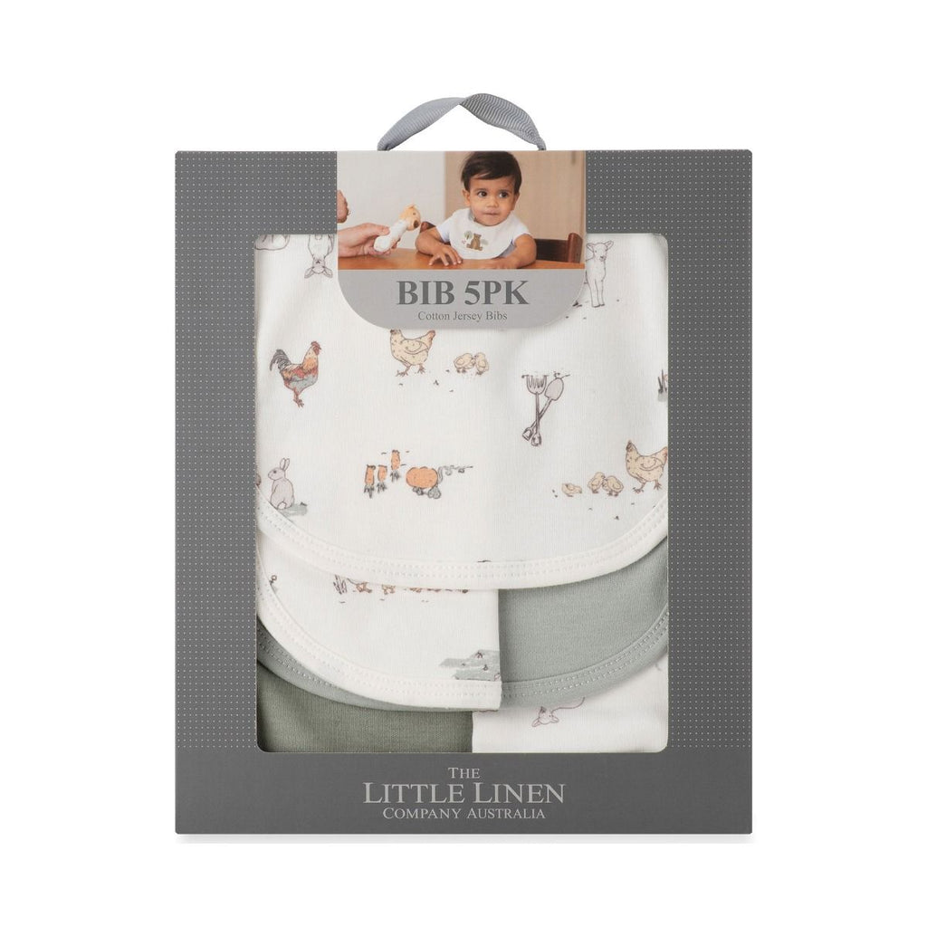 Little Linen Jersey Bibs - 5 pack