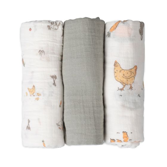 Little Linen Muslin Wrap - 3 pack