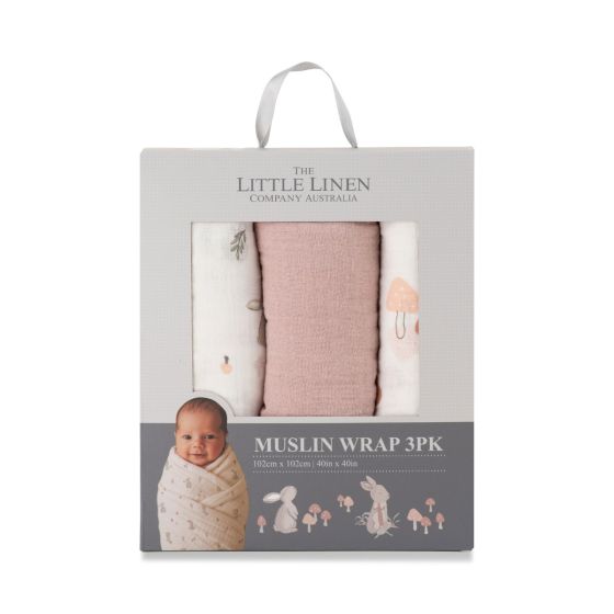 Little Linen Muslin Wrap - 3 pack