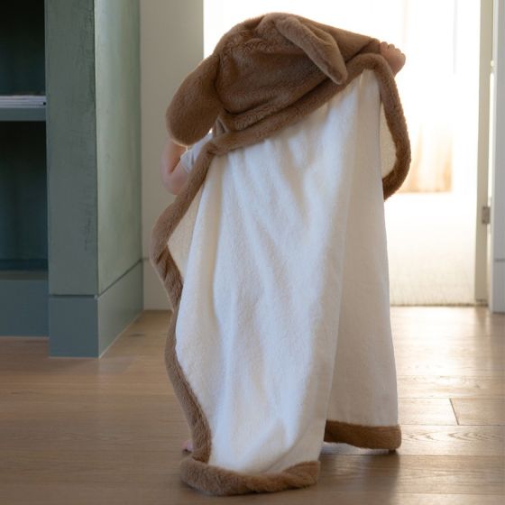 Little Linen Plush Hooded Towel - Savanna Lion