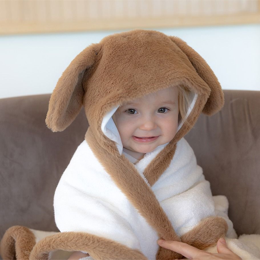 Little Linen Plush Hooded Towel