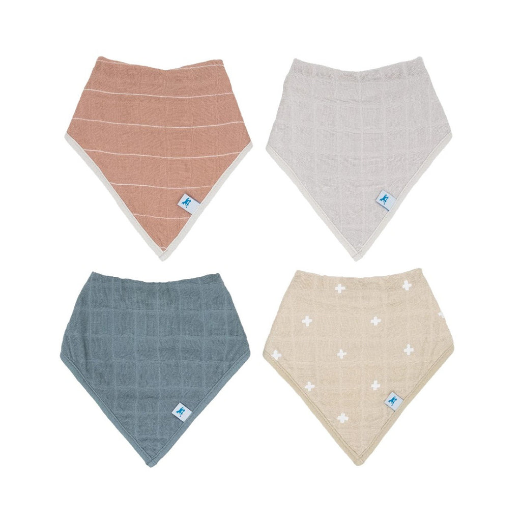 Little Unicorn Muslin Fleece Bandana Bib - 4 pack