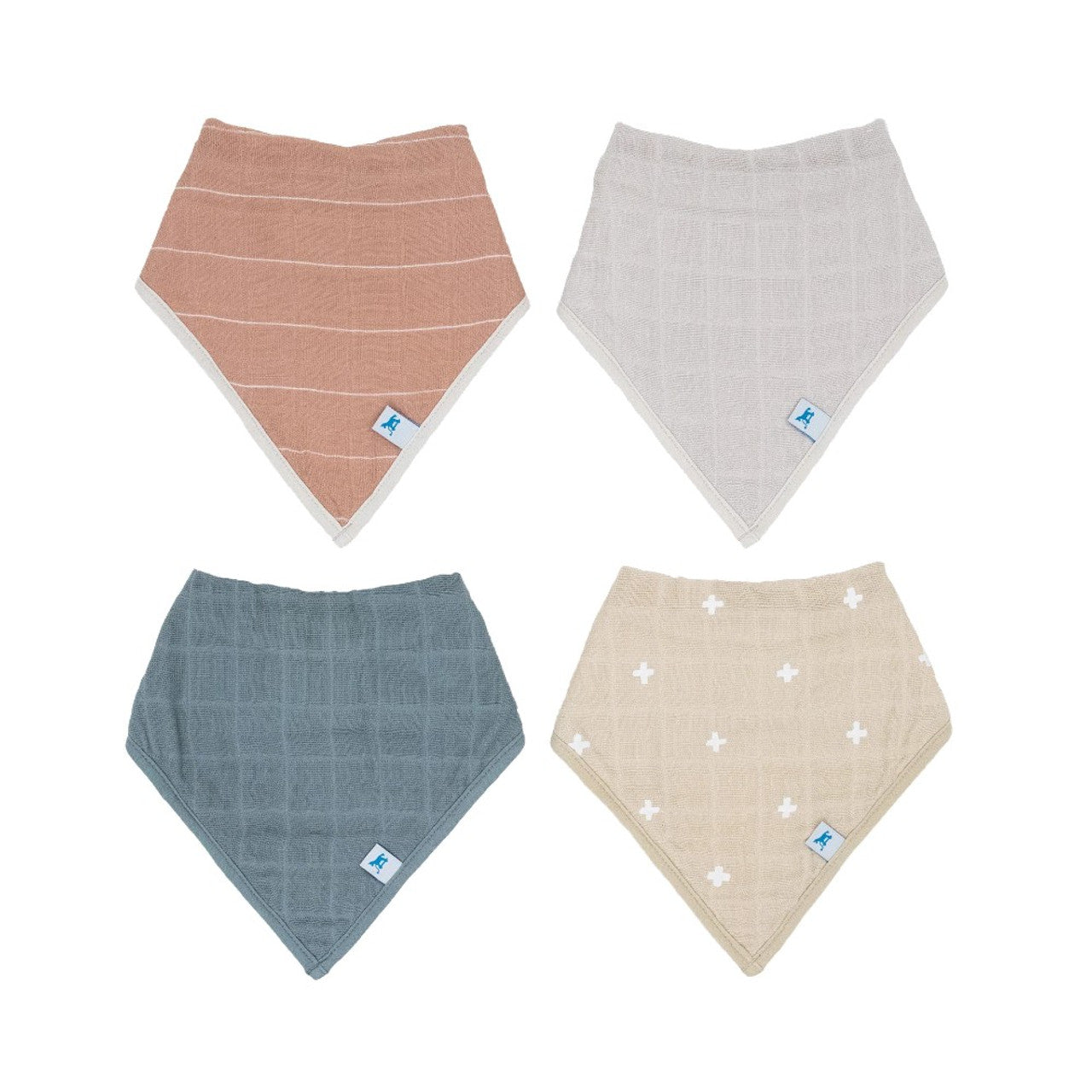 Little Unicorn Muslin Fleece Bandana Bib - 4 pack