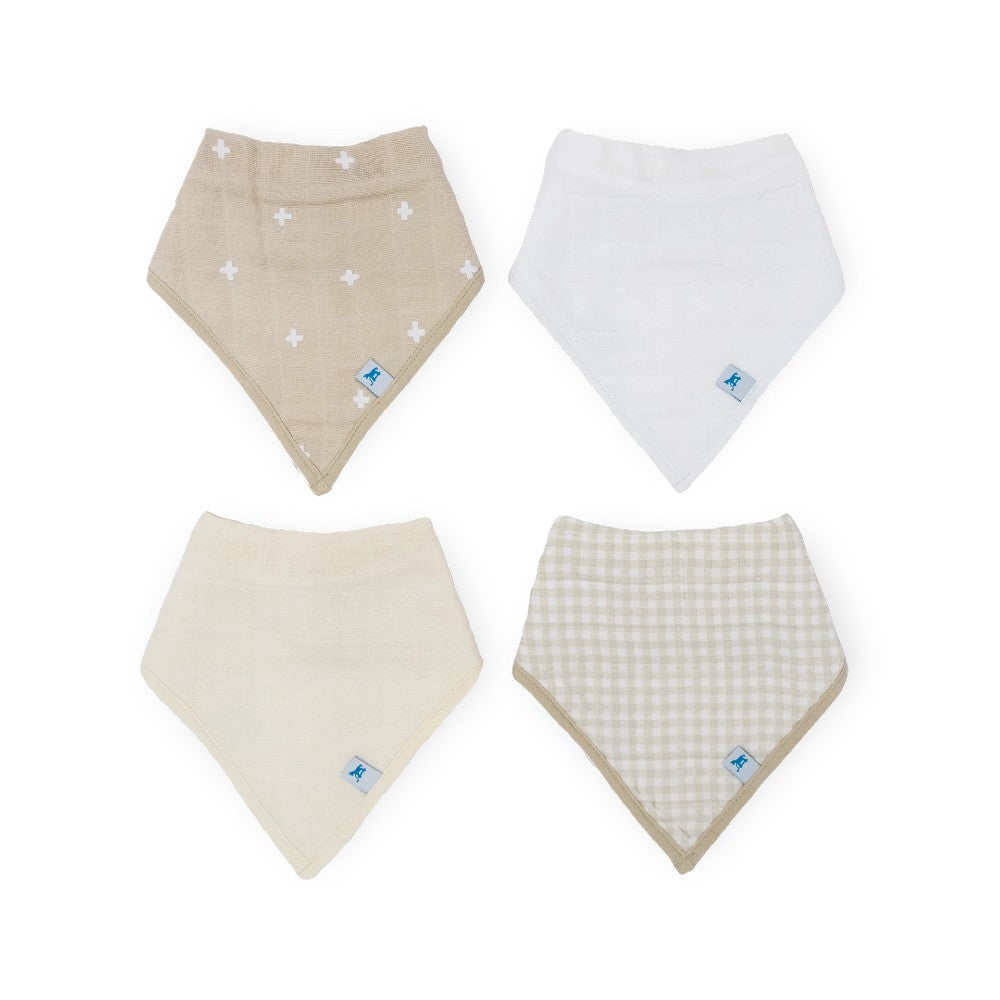 Little Unicorn Muslin Fleece Bandana Bib - 4 pack